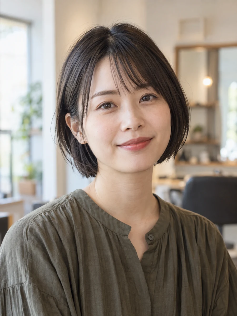 森彩乃の仮プロフィール写真(架空の人物)。