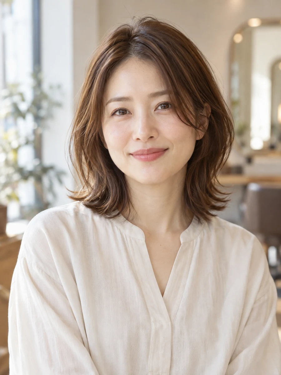 山本真由の仮プロフィール写真(架空の人物)。